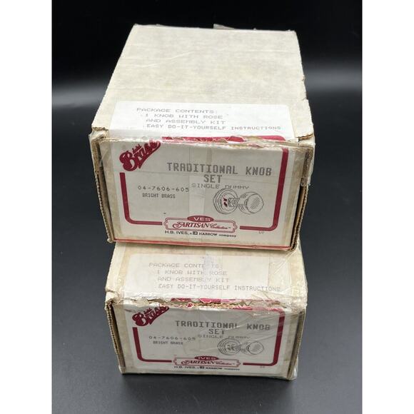 Vtg H.B. Ives Artisan Collection Single Dummy SOLID Brass Knobs W/Rose Lot Of 2 - Picture 16 of 16